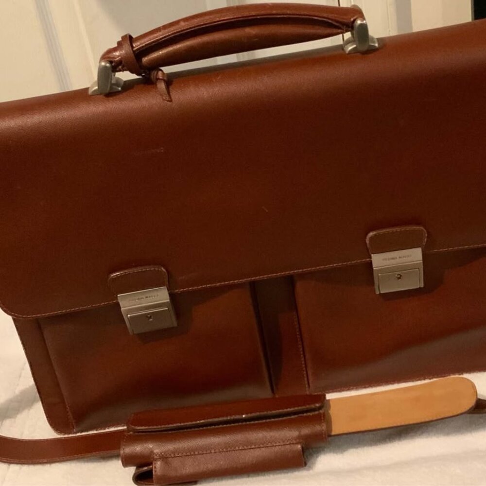 Bruno Magli LEATHER SOFT BREIFCASE/ATTACHE
